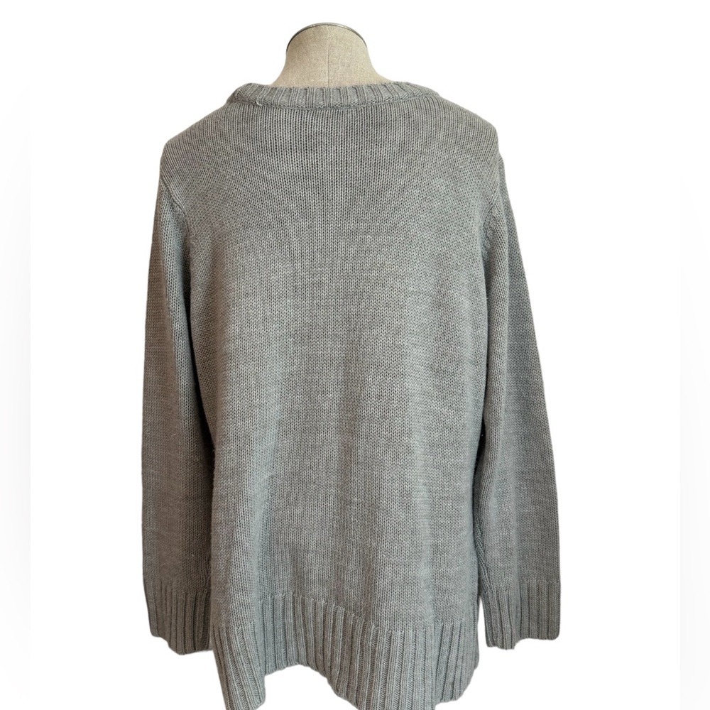 Fashion Bug Women's V-Neck Grey Knitted Sweater Size 26/28W - Picture 4 of 10